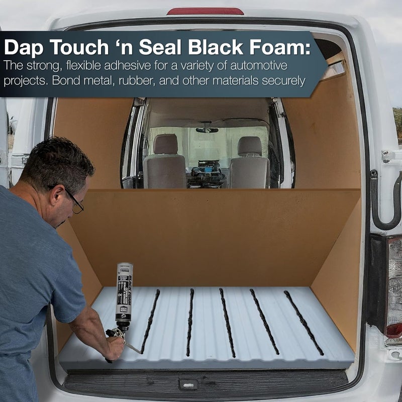 AWF PRO DAP Touch N Seal Black Spray Foam Sealant for RV, Pond, Waterfall & Landscape - UV Resistant, Class A Fire Rated, Waterproof, Polyurethane Adhesive with Gloves and Foam Gun (Pack of 3) - Image 5
